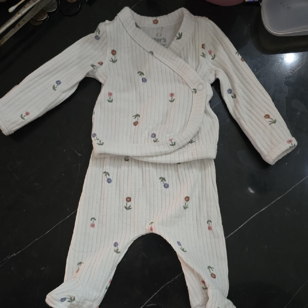 Carter's White Floral Kids Matching Set